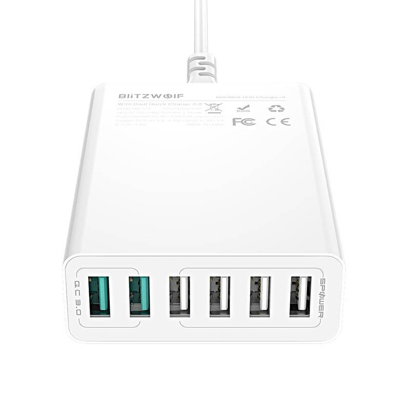 Ładowarka sieciowa BLITZWOLF BW-S15 60W 6xUSB-A (biała) 2