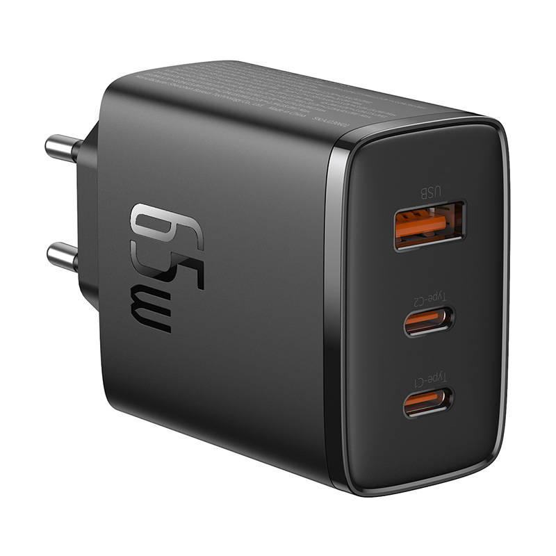Ładowarka sieciowa BASEUS OS-Cube Pro 65W 2xUSB-C+USB-A (czarna) 5