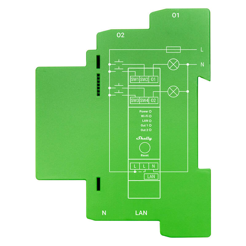DIN Rail Smart Switch Shelly Pro Dimmer , 2 channels 2