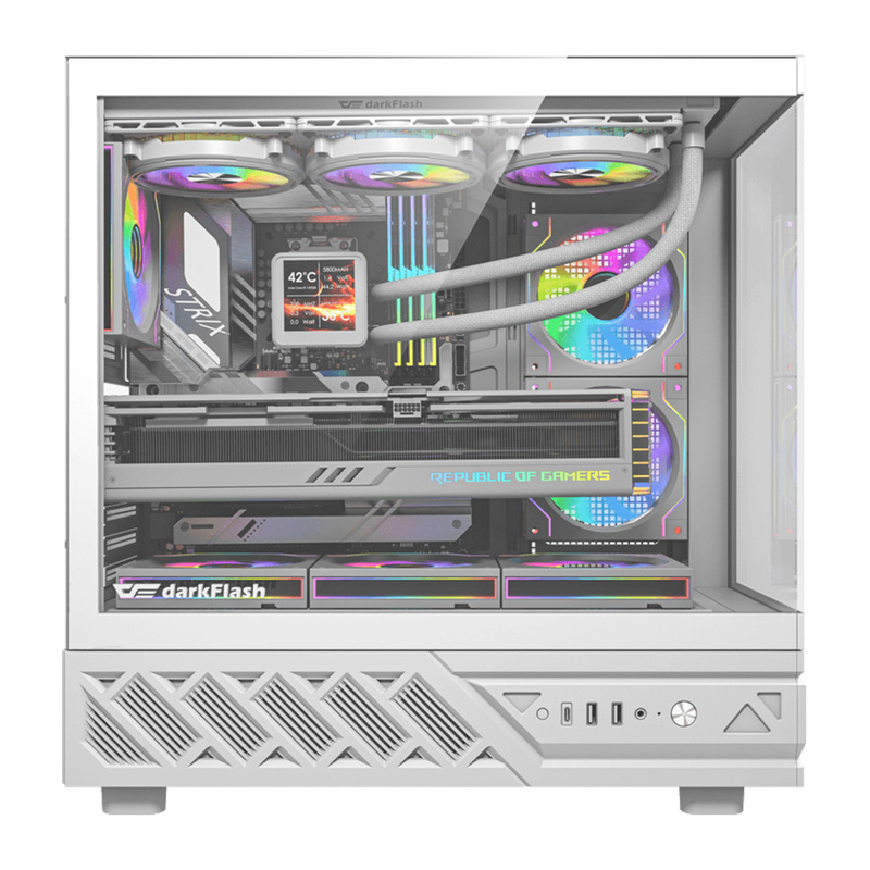 DarkFlash Computer Case DS950+screen White (+6 Fans) 2