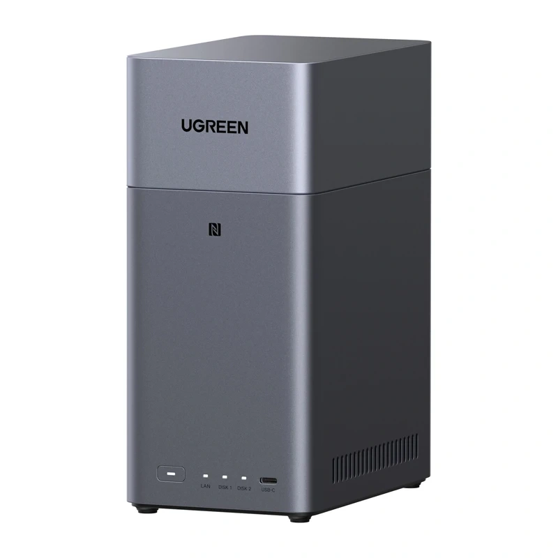 Ugreen DH2300 NAS File Server, 2-Disk, A72+A53, 4GB DDR4, 1GbE, 4K + HDMI Cable