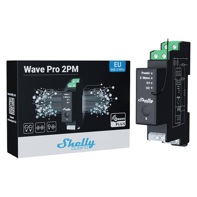 Przekaźnik DIN Z-Wave SHELLY Qubino Pro 2PM 2-kanałowy 3