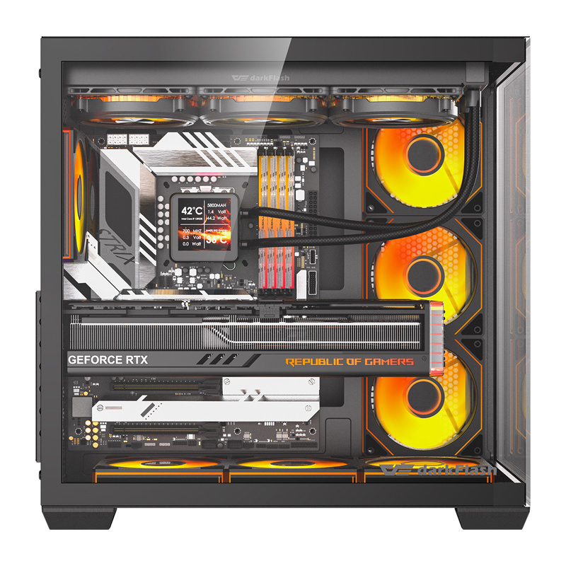 DarkFlash Computer Case C280 Black (+7 Fans) 2