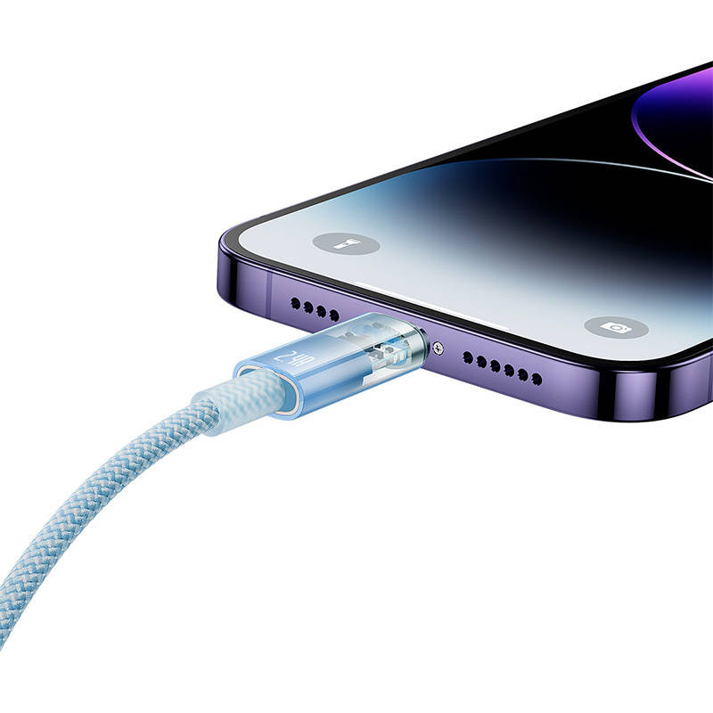 Kabel szybko ładujący Baseus Explorer USB do Lightning 2.4A 1M (niebieski)