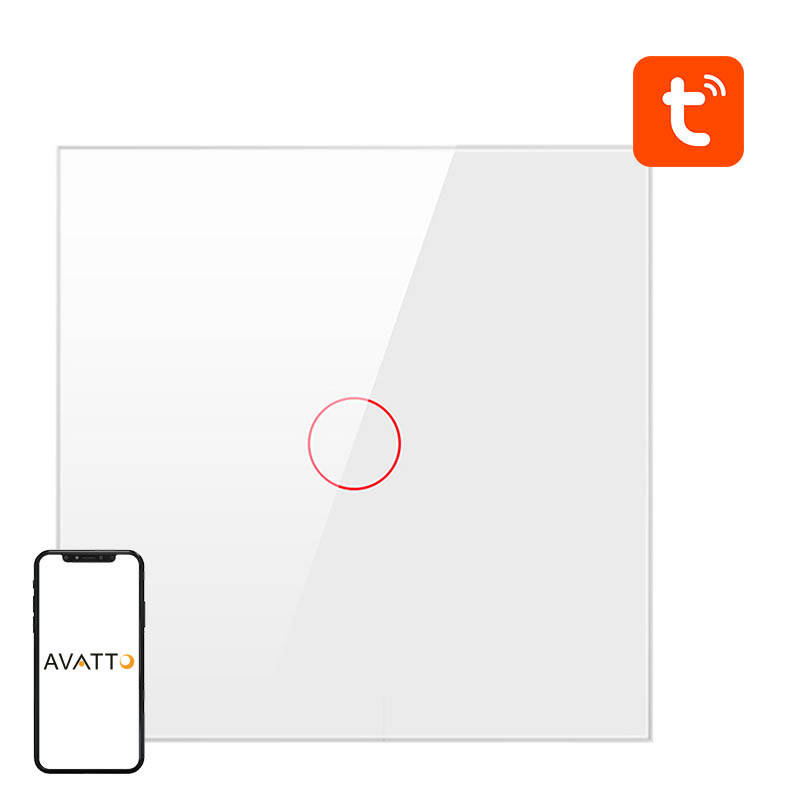 Włącznik światła AVATTO ZTS02-EU-W1 ZigBee 1-kanałowy (biały)