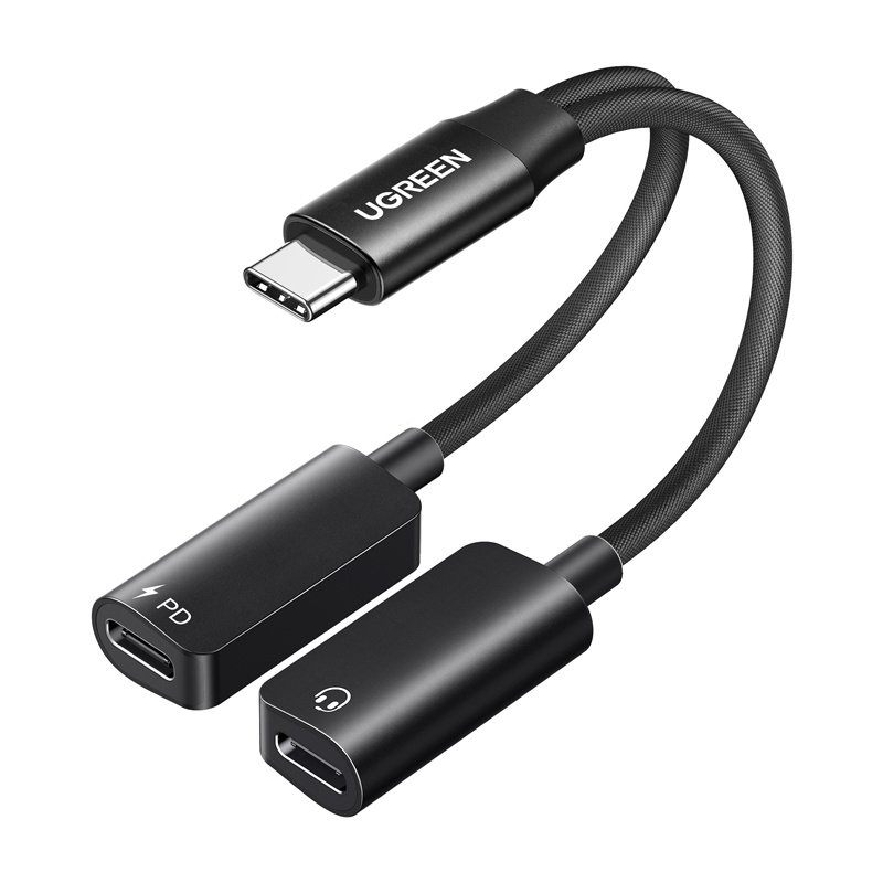 Sound card Ugreen CM821, USB-C to 2x USB-C (Black)