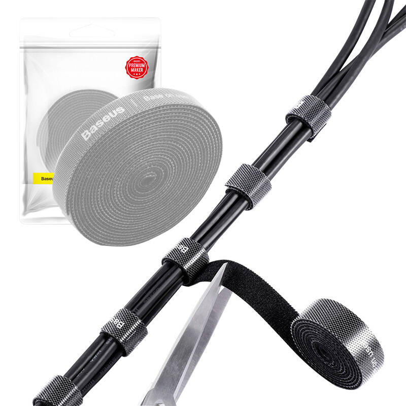 Taśma rzepowa BASEUS Rainbow Circle 3m (szara) 4