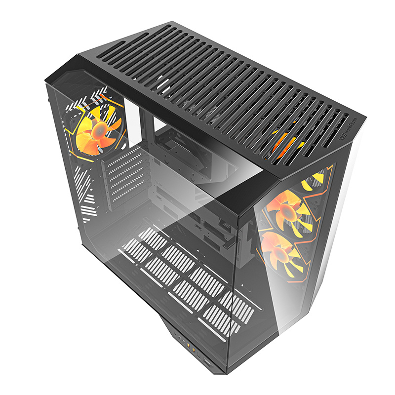 Darkflash DY470 computer case (black) + 4 fans + GPU holder 4
