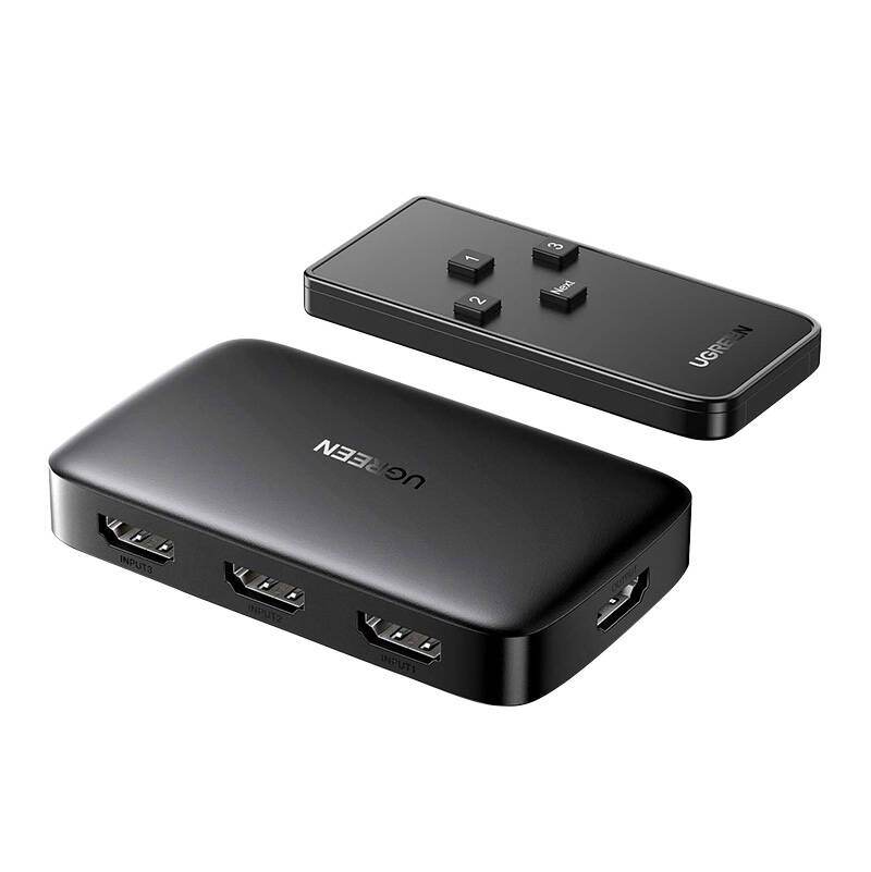Przełącznik HDMI UGREEN CM332 3x1 (czarny) 3