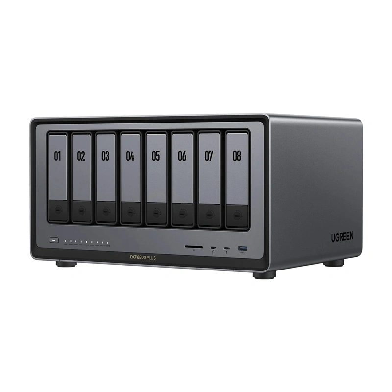 Ugreen DXP8800 Plus NAS File Server, 8-Disk, Intel i5-1235U, 8GB DDR5, 2x 10GbE, 8K HDMI, SD 4.0