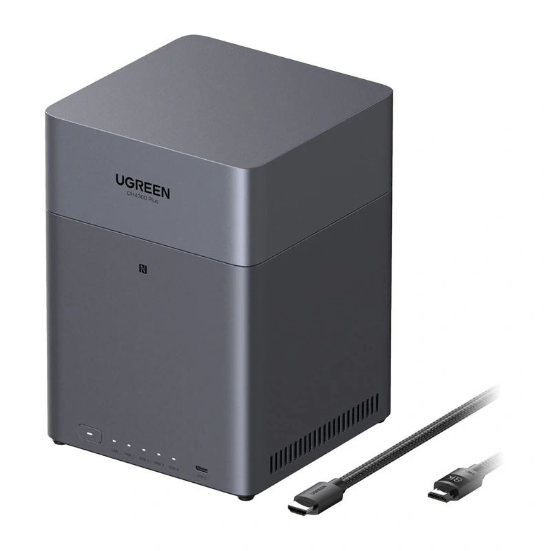 Ugreen DH4300 Plus NAS File Server, 4-Disk, A76+A55, 8GB DDR4, 2.5GbE, 4K HDMI 3