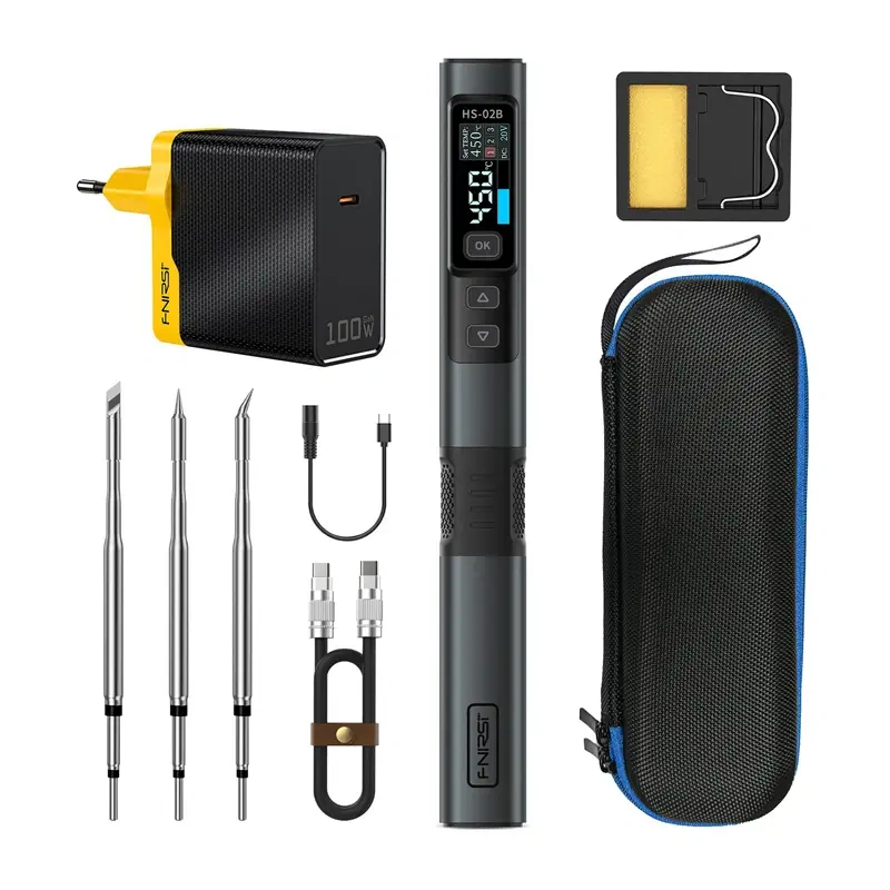 FNIRSI 100W Smart Soldering Iron with Tool Box HS-02B MAX 2