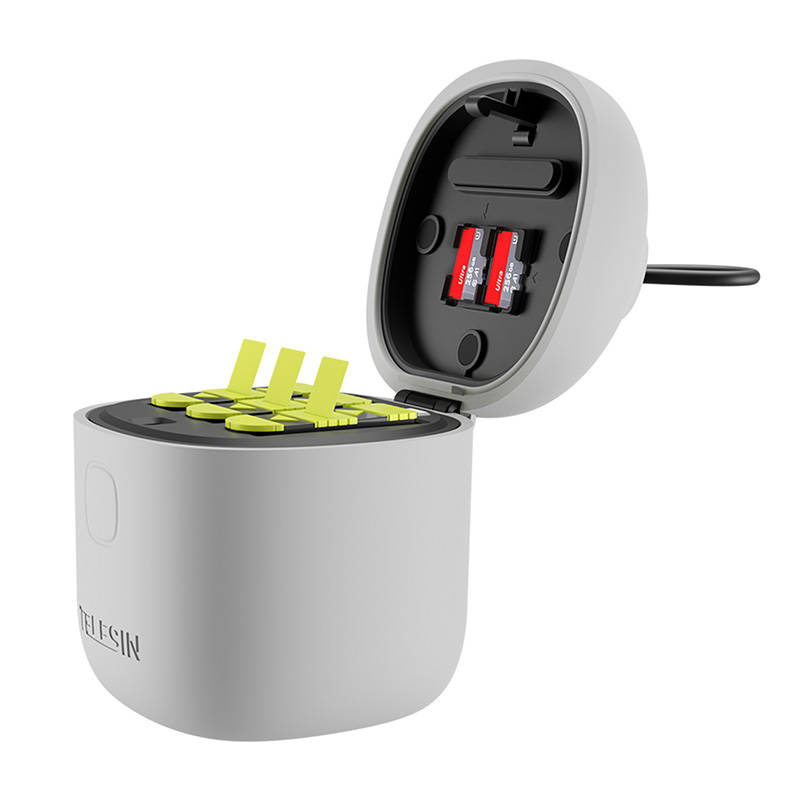 Wodoodporna ładowarka trójkanałowa Allin box Telesin + 2 akumulatory do GoP