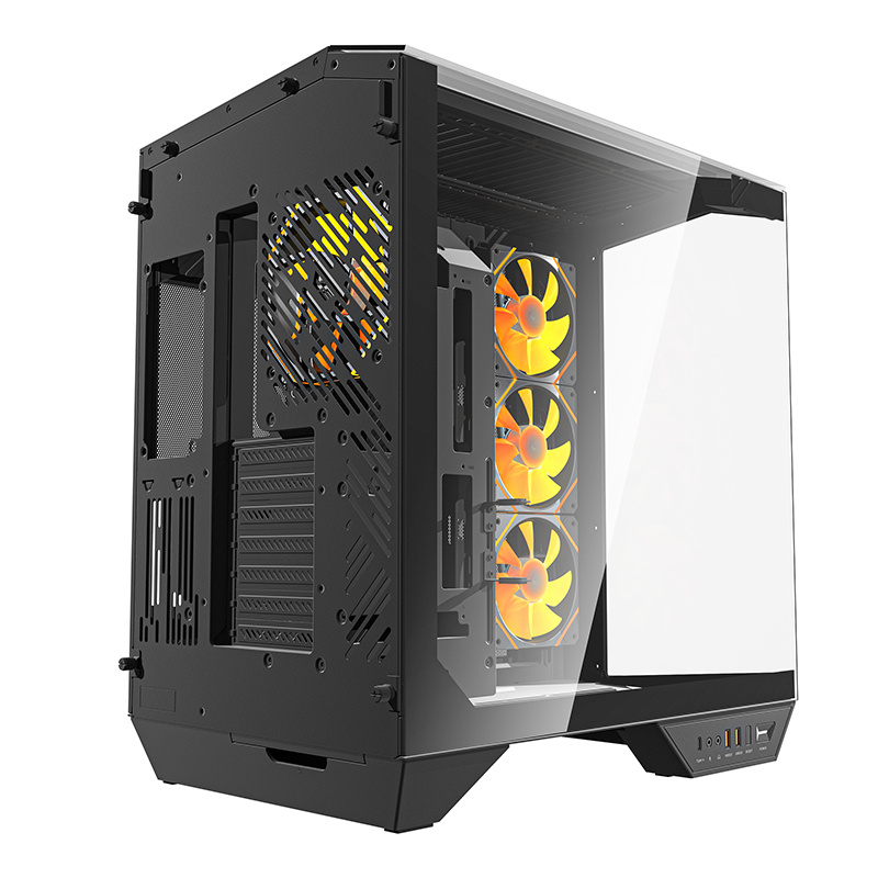 Darkflash DY470 computer case (black) + 4 fans + GPU holder 3