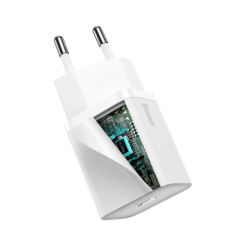 Ładowarka sieciowa Baseus Super Si Quick Charger 1C 20W z przewodem USB-C do Lightning 1m (biała) 5
