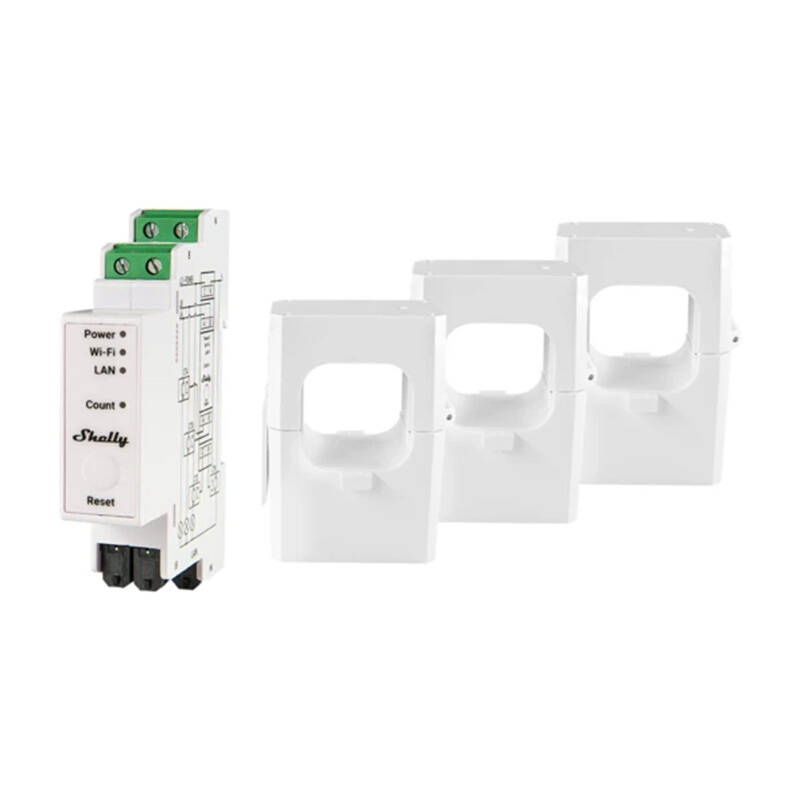 3-kierunkowy miernik zużycia energii elektrycznej Shelly PRO 3EM 400A WiFi/Bluetooth
