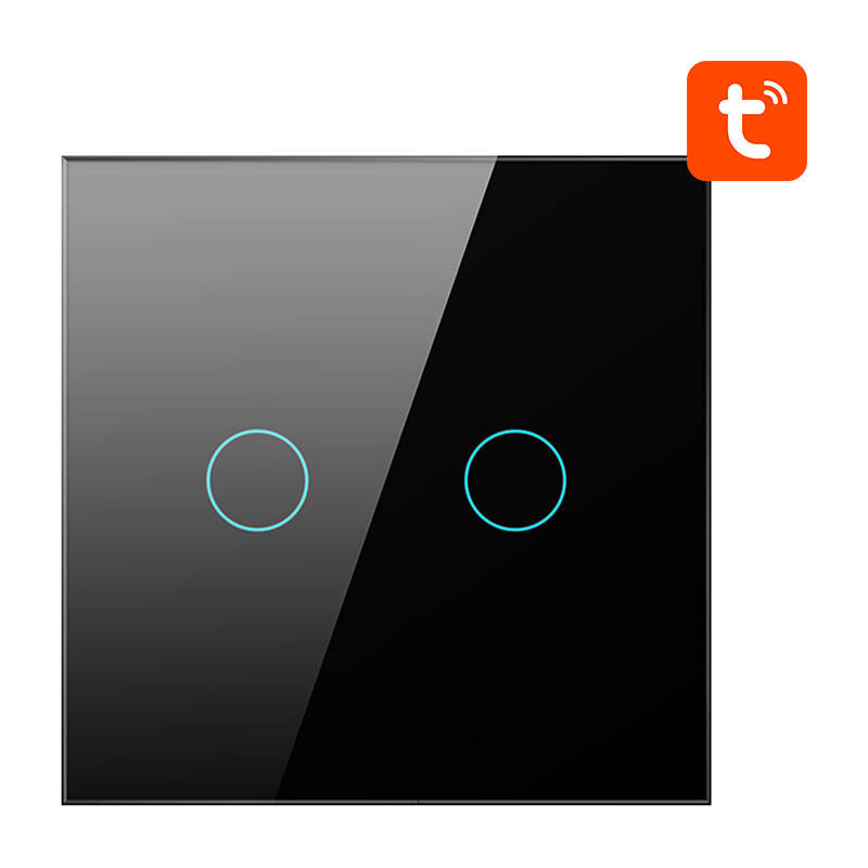 Włącznik światła AVATTO ZTS02-EU-B2 ZigBee 2-kanałowy (czarny) 2