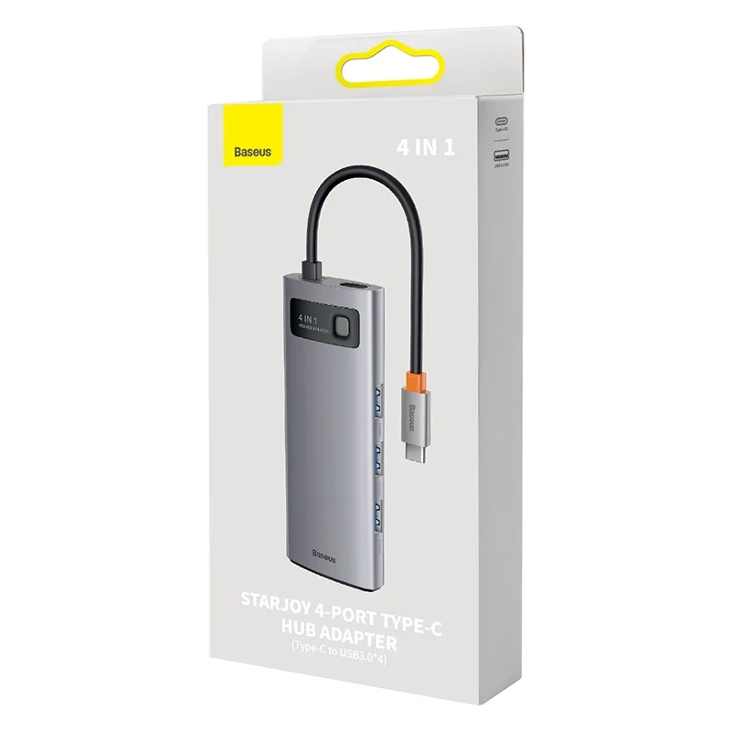 Hub BASEUS Metal Gleam Series 4-portowy USB-C 5