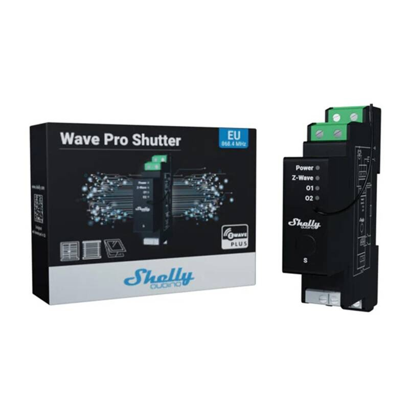 DIN rail relay with energy measurement Shelly Qubino Wave Pro Shutter 2