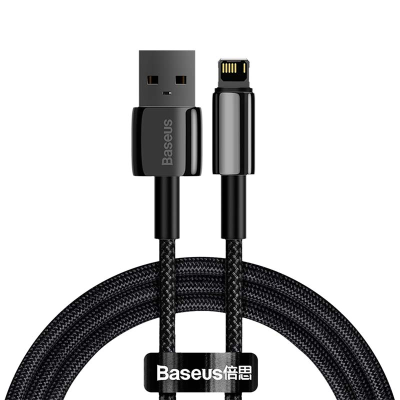 Kabel BASEUS Tungsten Gold USB-A-Lightning 1m (czarny)