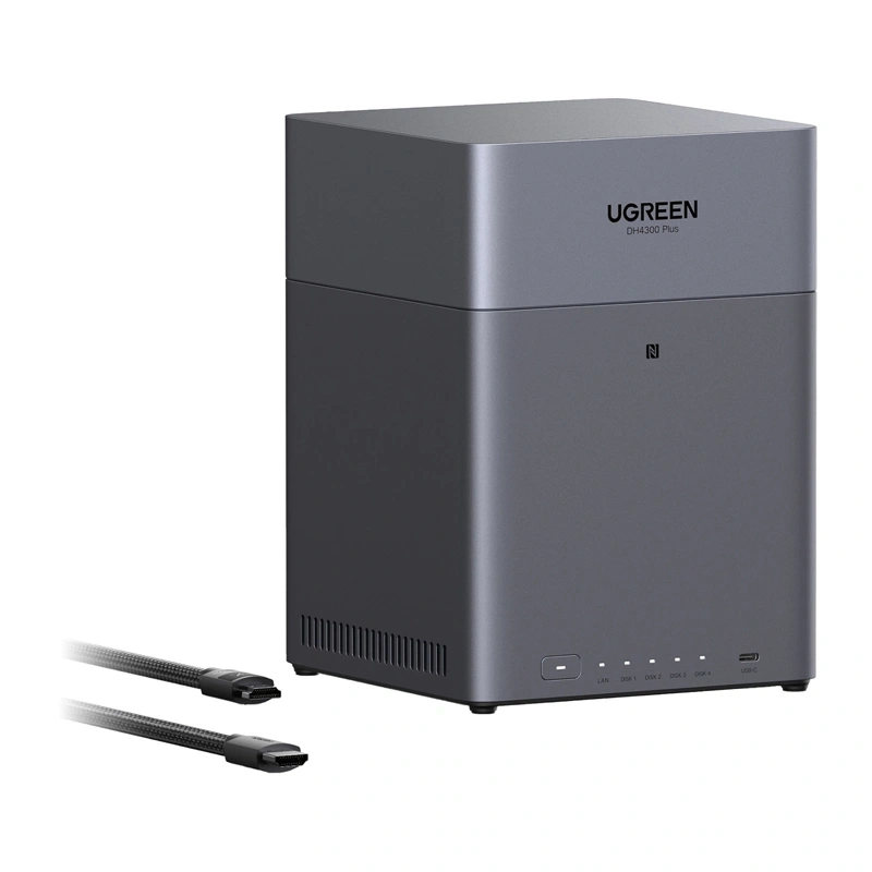 Ugreen DH4300 Plus NAS File Server, 4-Disk, A76+A55, 8GB DDR4, 2.5GbE, 4K HDMI 4