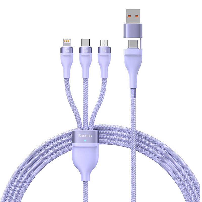 Kabel BASEUS Flash Series 2 USB-C-3w1 1.5m (fioletowy) 2