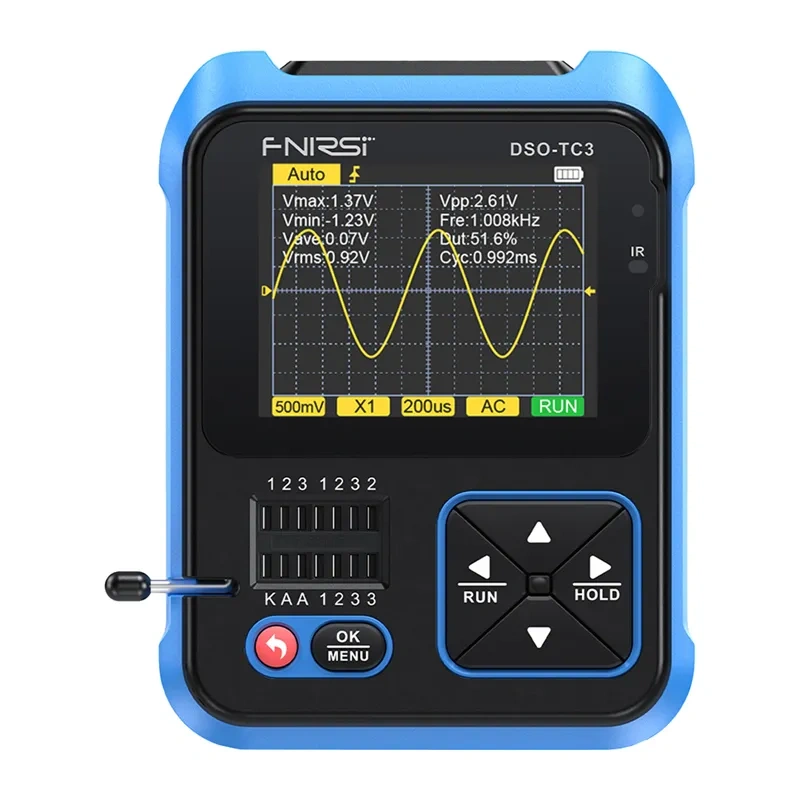 FNIRSI Handheld Digital Oscilloscope Transistor Tester SigGen 3 in 1 DSO-TC3 2