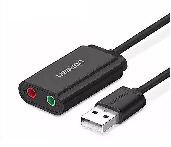 Karta dźwiękowa USB UGREEN US205 15cm (czarna) 2
