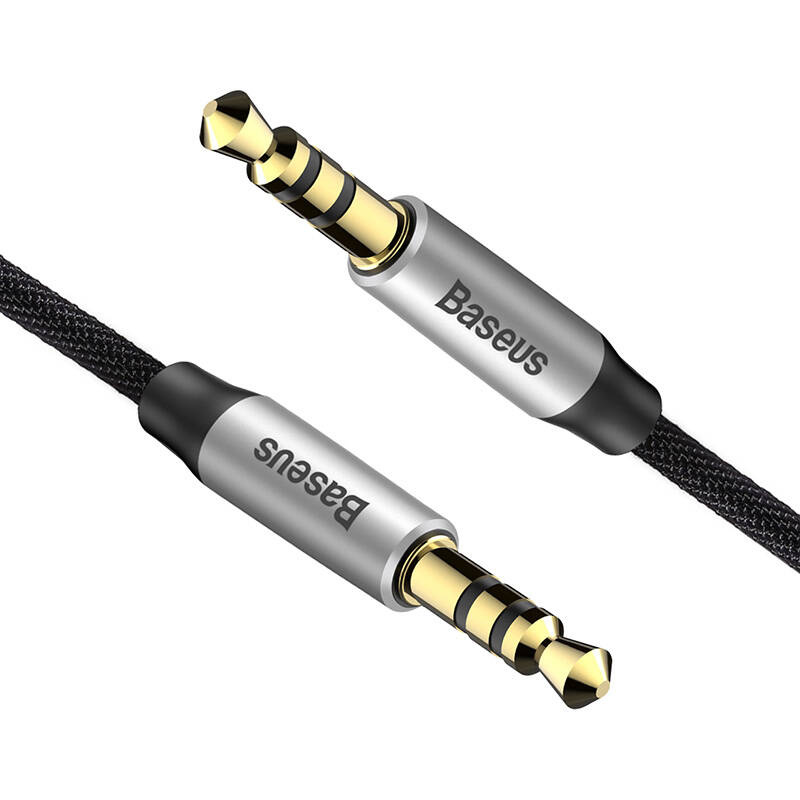 Kabel audio mini jack 3,5mm AUX Baseus Yiven 1,5m (czarno-srebrny) 5