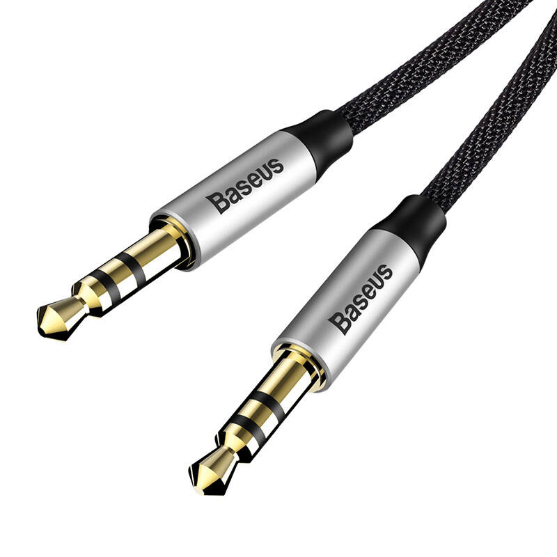 Kabel audio mini jack 3,5mm AUX Baseus Yiven 1,5m (czarno-srebrny) 4