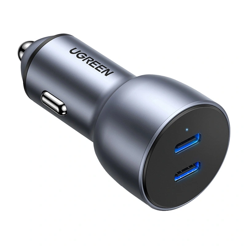 Car charger Ugreen CD213, 2x USB-C, 36W (gray)