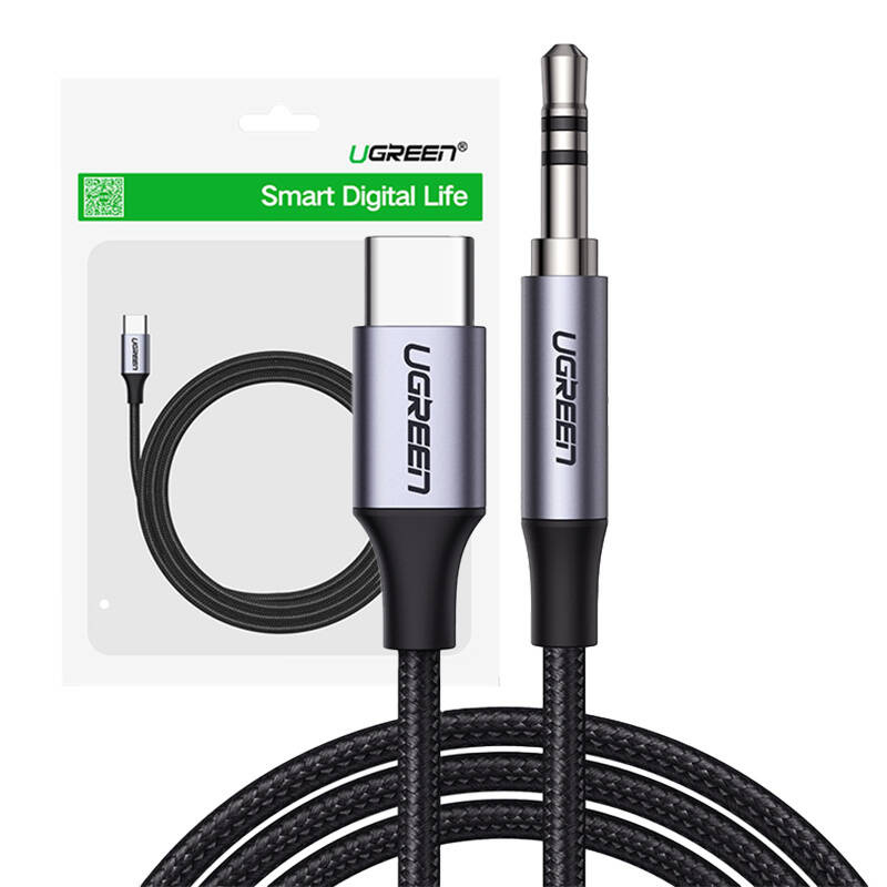 Kabel USB-C UGREEN CM450 do mini jack 3.5mm AUX, 1m (czarny) 5