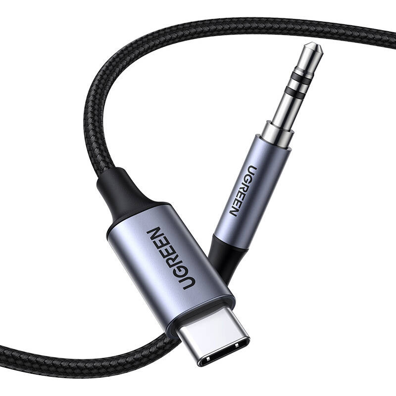 Kabel USB-C UGREEN CM450 do mini jack 3.5mm AUX, 1m (czarny) 2