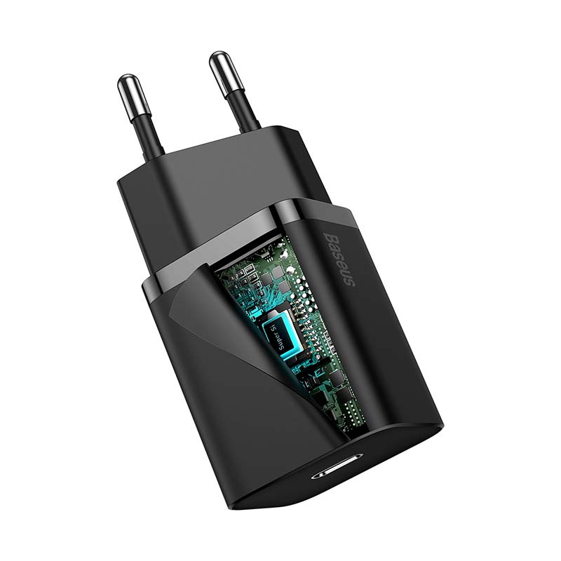 Ładowarka sieciowa BASEUS Super Si 20W + USB-C-Lightning 1m (czarna) 3
