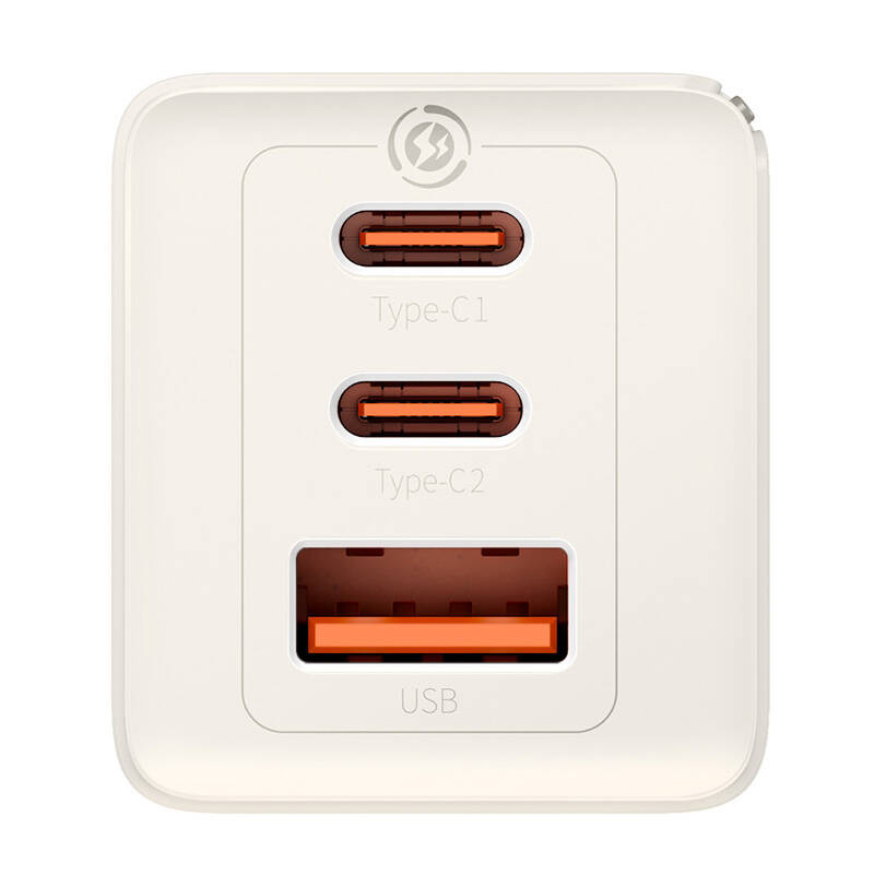 Ładowarka sieciowa Baseus GaN5, 2x USB-C + USB, 65W + kabel 1m (biała) 4